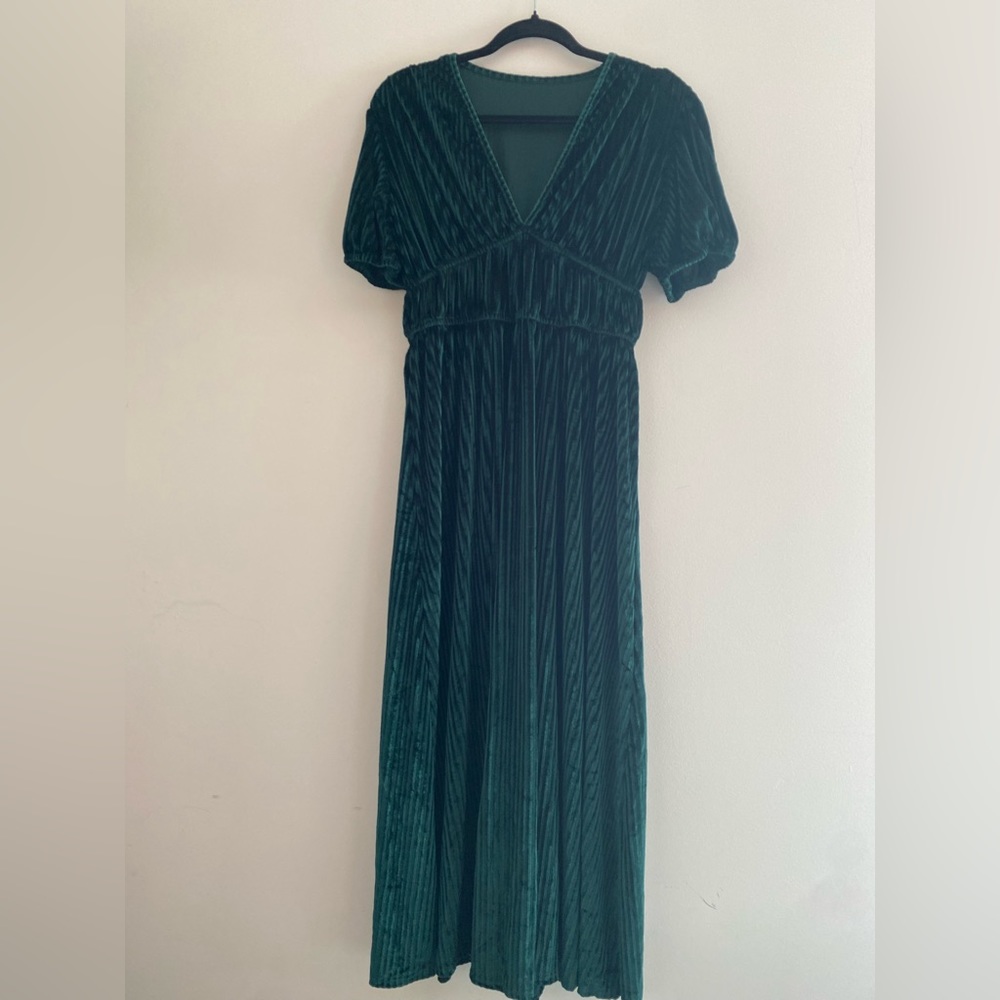 Emerald Green Velvet Dress